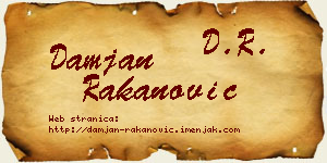 Damjan Rakanović vizit kartica